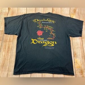Vintage Distressed Deals Gap The Dragon Motorcycle Resort Biker T Shirt 2XL